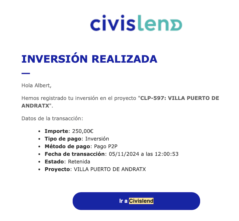 Civislend opiniones - confirmacion inver