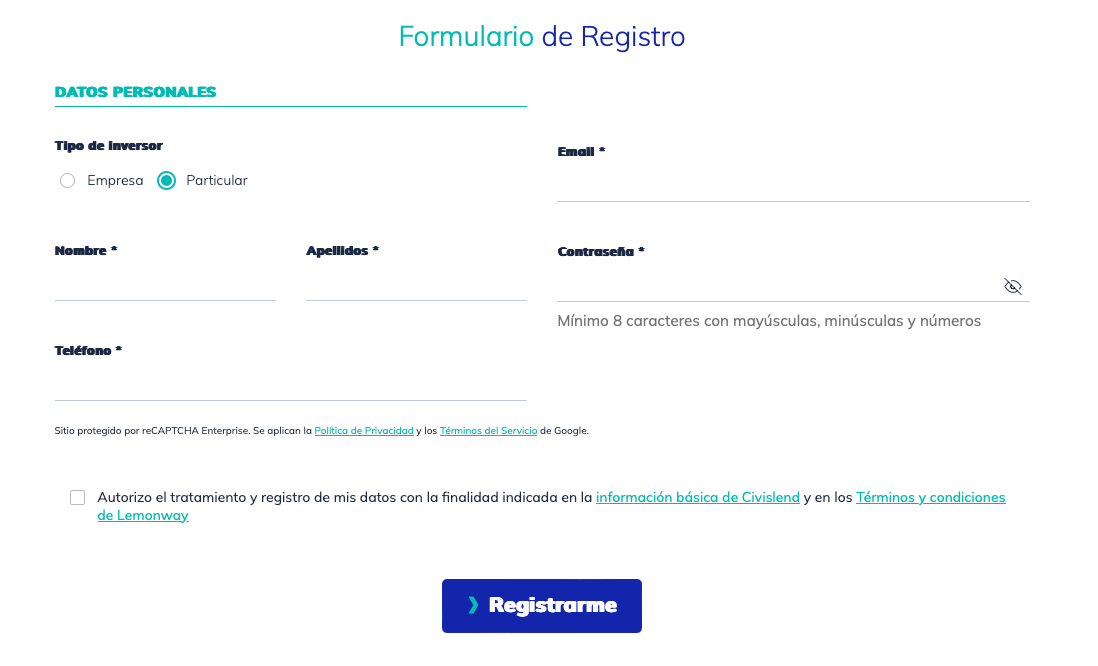 Civislend opiniones - registro 2