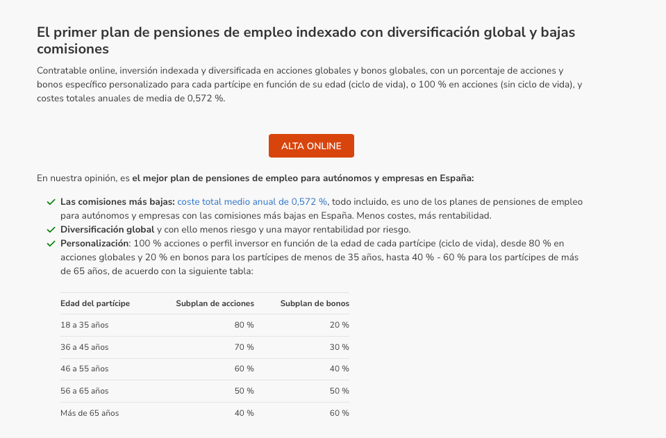 Plan de pensiones indexa Paso 1. Darse de alta