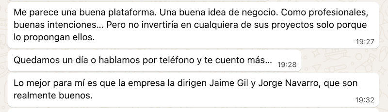 prophero opiniones - captura whats