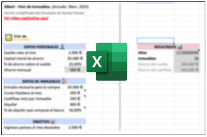 vivir de rentas - excel